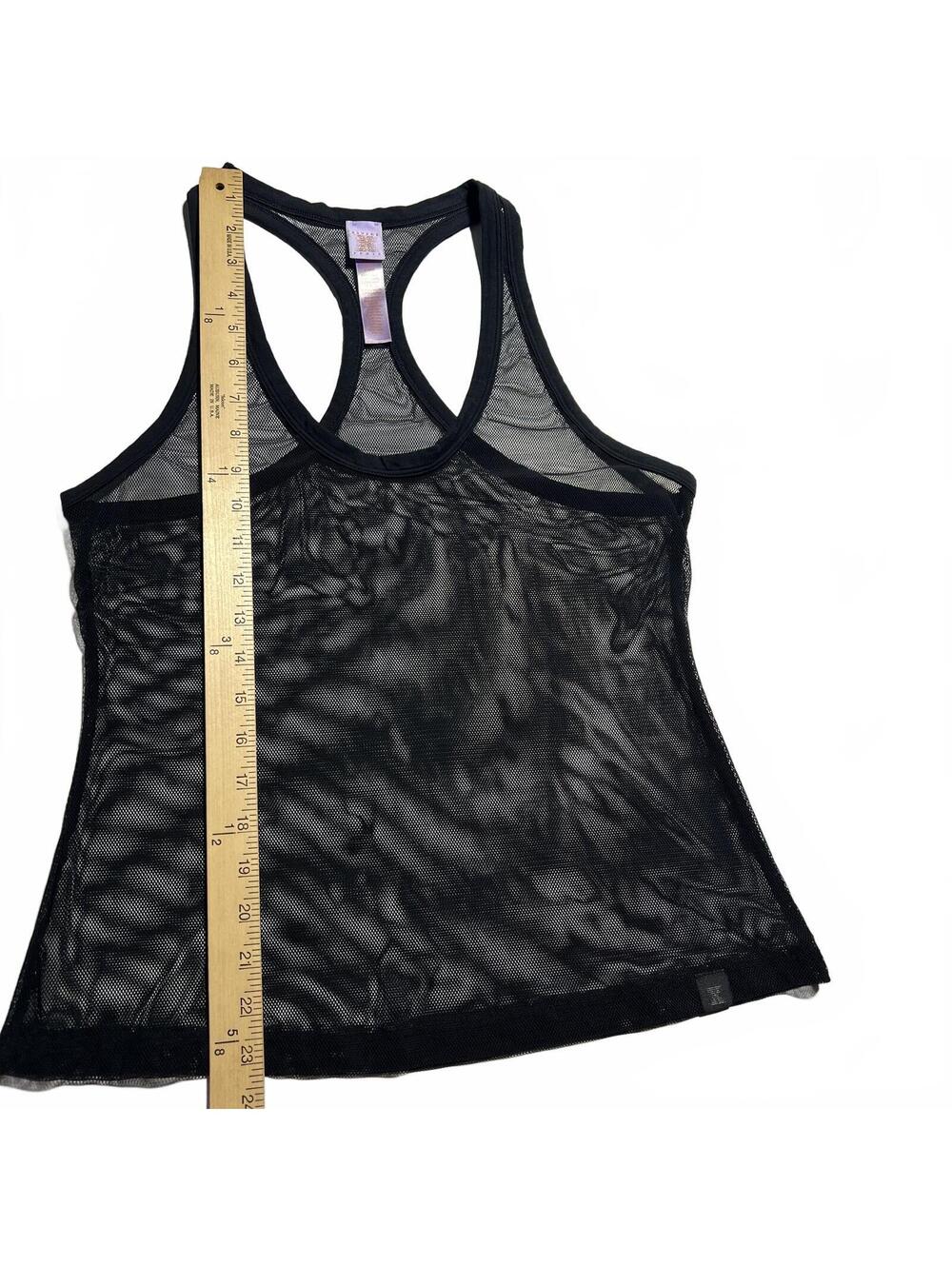 Savage X Fenty Nothin' But Net Tank Black X-Large Mesh Racerback Scoop Neck - Picture 4 of 7